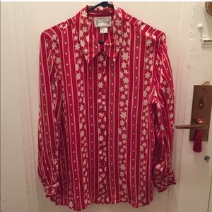 Diane Von Furstenberg Vintage Floral Silk Blouse